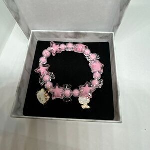 Hello Kitty Pink Beaded Charm Bracelet – Stretch Kids Bracelet